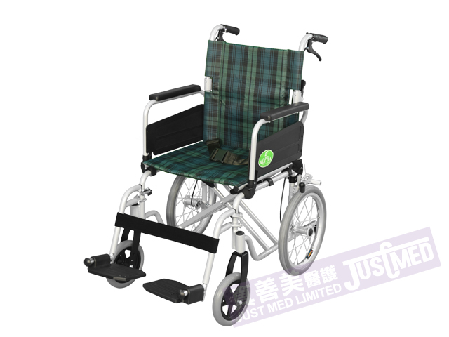 Alpha Aluminium Transit Wheelchair (Green)